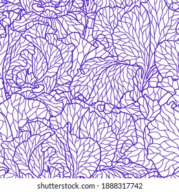 Seamless pattern with violet irises. Beautiful decorative stylized summer flowers.