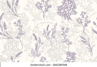 Seamless pattern violet  lavender background 