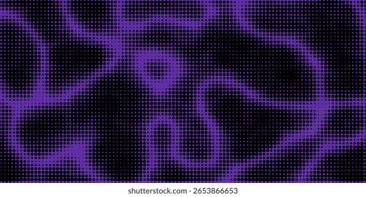 Seamless Pattern of Violet and Lilac Circles of Different Size on Dark Background. Universal Abstraction. Retro Backdrop of Geometric Shapes. modern