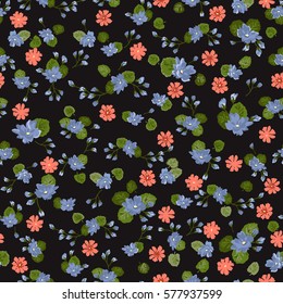 Seamless pattern of violet. Spring flowers. Floral seamless background for textile or book covers, manufacturing, wallpapers, print, gift wrap and scrapbooking.