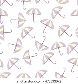 Seamless pattern with violet umbrellas. Vector illustration