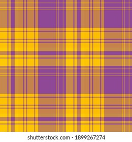 Seamless pattern in violet and yellow colors for plaid, fabric, textile, clothes, tablecloth and other things. Vector image. 

