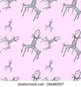 Seamless pattern with virus cells. Vector illustration