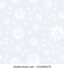 Seamless pattern virus simple vector doodle tender light background