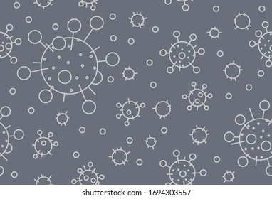 Seamless pattern with virus units. Vector illustration, simple graphic design