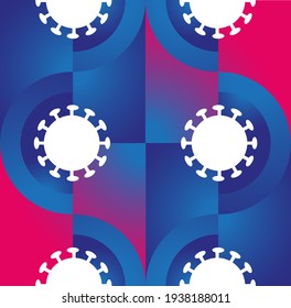 Seamless pattern of  viruses of the bacteria coronavirus disease Covid-19 pandemic dangerous infectious texture