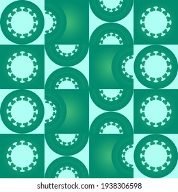 Seamless pattern of  viruses of the bacteria coronavirus disease Covid-19 pandemic dangerous infectious texture