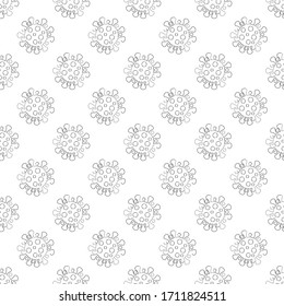 Seamless pattern with viruses. Coronavirus on a white background. Suitable for the design of medical packaging, clothing. Outline. Vector illustration