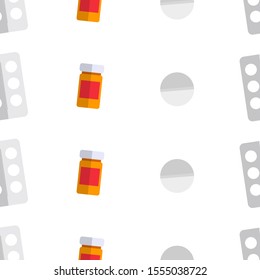 Seamless Pattern with vitamin pills design