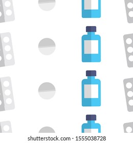 Seamless Pattern with vitamin pills design