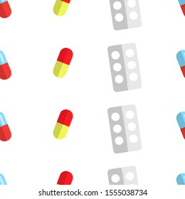 Seamless Pattern with vitamin pills design