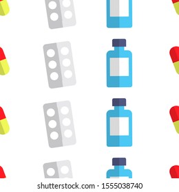 Seamless Pattern with vitamin pills design