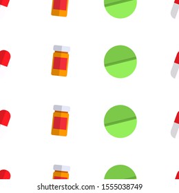 Seamless Pattern with vitamin pills design