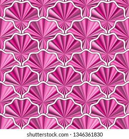 Seamless pattern with vivid pink flowers. Vector image. Eps 10