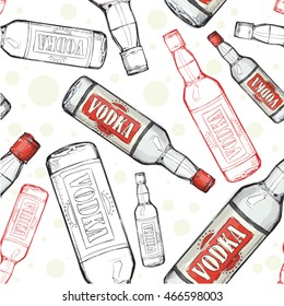 Seamless pattern with vodka.