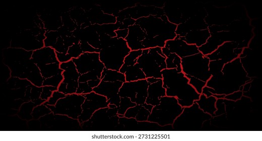 Seamless pattern with volcanic cracks with lava, glowing crevices. Abstract print