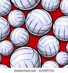Seamless pattern with volleyball ball symbol. Vector illustration. Ideal for wallpaper, packaging, fabric, textile, wrapping paper design and any kind of decoration.