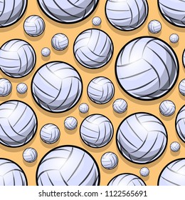 Seamless Pattern With Volleyball Ball Symbol. Vector Illustration. Ideal For Wallpaper, Packaging, Fabric, Textile, Wrapping Paper Design And Any Kind Of Decoration.