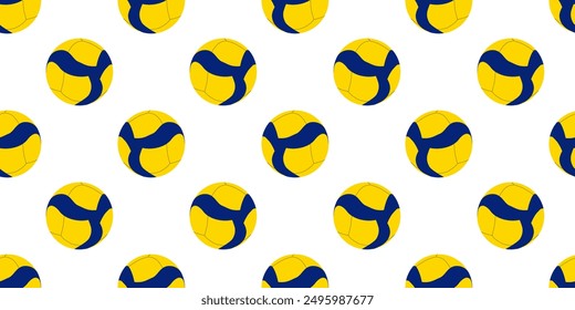 Seamless pattern with volleyball balls on a white background, sports games, inventory for sportsmen