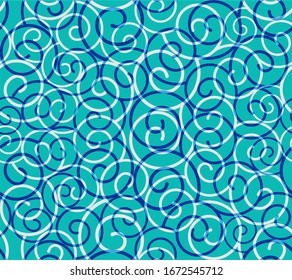Seamless Pattern with volutes in 4 colors. Vector illustration.