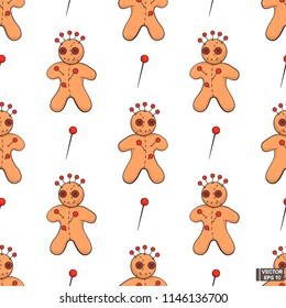 Seamless pattern voodoo doll.