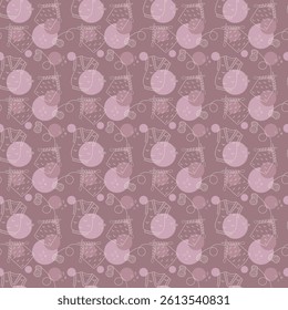 Seamless pattern with waistcoat and handcraft knitting color. Illustration for your projects.