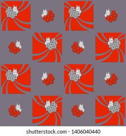 Seamless pattern, Wallpaper with butterflies and flowers. Cut from paper.