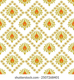 Patrón transparente, Fondo de pantalla, damasco, vintage, floral, Vector, flor, diseño, decoración, textura, decoración, adorno, retro, barroco, arte, antiguo, ilustración, tex
