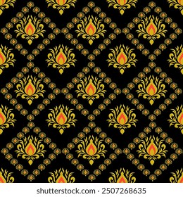 seamless pattern, wallpaper, damask, vintage, floral, vector, flower, design, decoration, texture, decor, ornament, retro, baroque, art, antique, illustration, tex