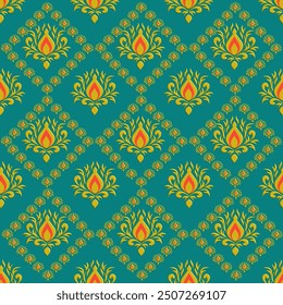 seamless pattern, wallpaper, damask, vintage, floral, vector, flower, design, decoration, texture, decor, ornament, retro, baroque, art, antique, illustration, tex