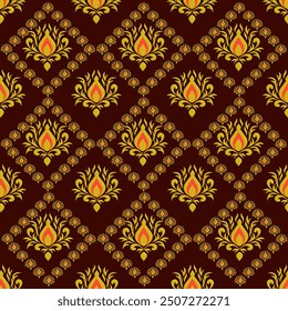 seamless pattern, wallpaper, damask, vintage, floral, vector, flower, design, decoration, texture, decor, ornament, retro, baroque, art, antique, illustration, tex