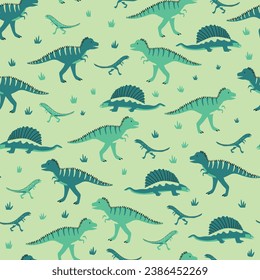 Seamless pattern wallpaper dinosaurs baby nursery cute illustration drawing