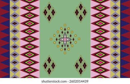Seamless pattern wallpaper Fabric pattern Decorative carpet green pink red blue white