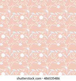 Seamless pattern for wallpaper or fabric. EPS10 vector illustration. Floral elements on a pink background.