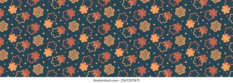 Seamless pattern, wallpaper with flower motifs. Simple monochrom	