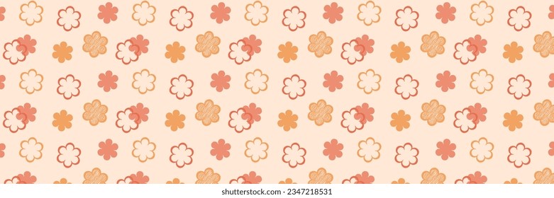 Seamless pattern, wallpaper with flower motifs. Simple monochrom	