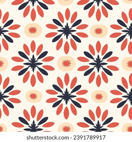 Seamless pattern wallpaper of flowers.Trendy textile, fabric, wrapping for web, poster, textile, print and other design.