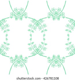 Seamless pattern, wallpaper. Green branches. Vector.