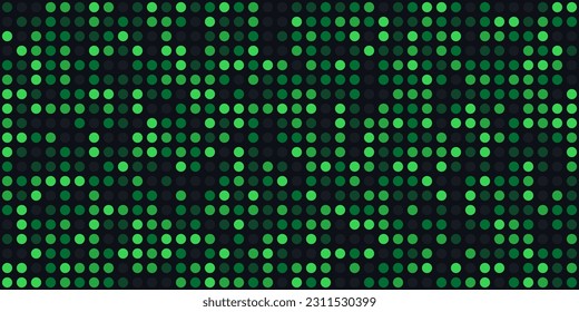 Papel de fondo de pantalla sin inconvenientes de círculos verdes y sus derivados dispuestos horizontal y verticalmente sobre un fondo oscuro. Vector