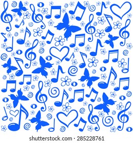seamless pattern wallpaper of musical notes. Vector Illustration