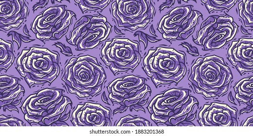 Seamless pattern wallpaper with rose bud with petals for Valentines love Day