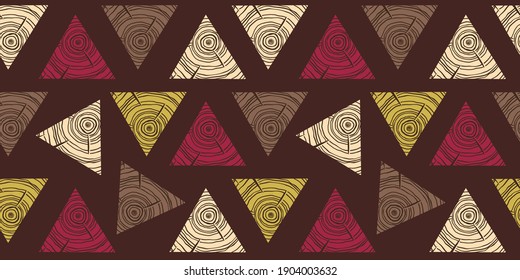 Seamless pattern wallpaper with slice of wood. Wooden log with rings