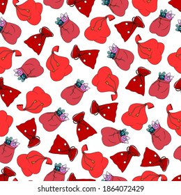 nahtloses Muster Wallpaper, Weihnachtsgeschenktaschen aus Spinnstoffen mit Geschenken