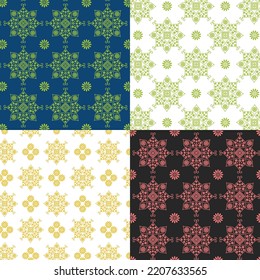 Papel de pared de patrón sin foco de hojas verdes tropicales y flores sobre un fondo transparente, diseño floral exótico moderno