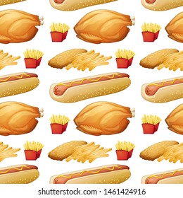 Seamless pattern for wallpaper, wrapping isolated on white illustration