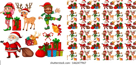 Seamless pattern for wallpaper, wrapping isolated on white illustration