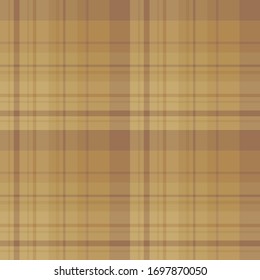 Seamless pattern in warm beige and brown colors for plaid, fabric, textile, clothes, tablecloth and other things. Vector image. 