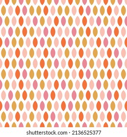 Seamless pattern with warm color abstract petals.