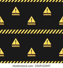 a seamless pattern with warning sign icons.suitable for building projects or those relating to safety or chemical issues