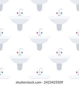 Cuenca de lavado sin foco con grifo de agua. Icono de rosado.  Ilustración del vector